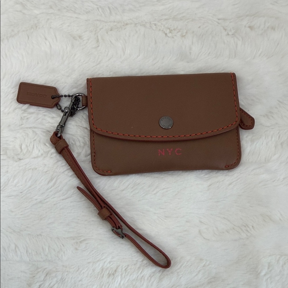 Coach Leather Wristlet ID, Key Holder & Tag